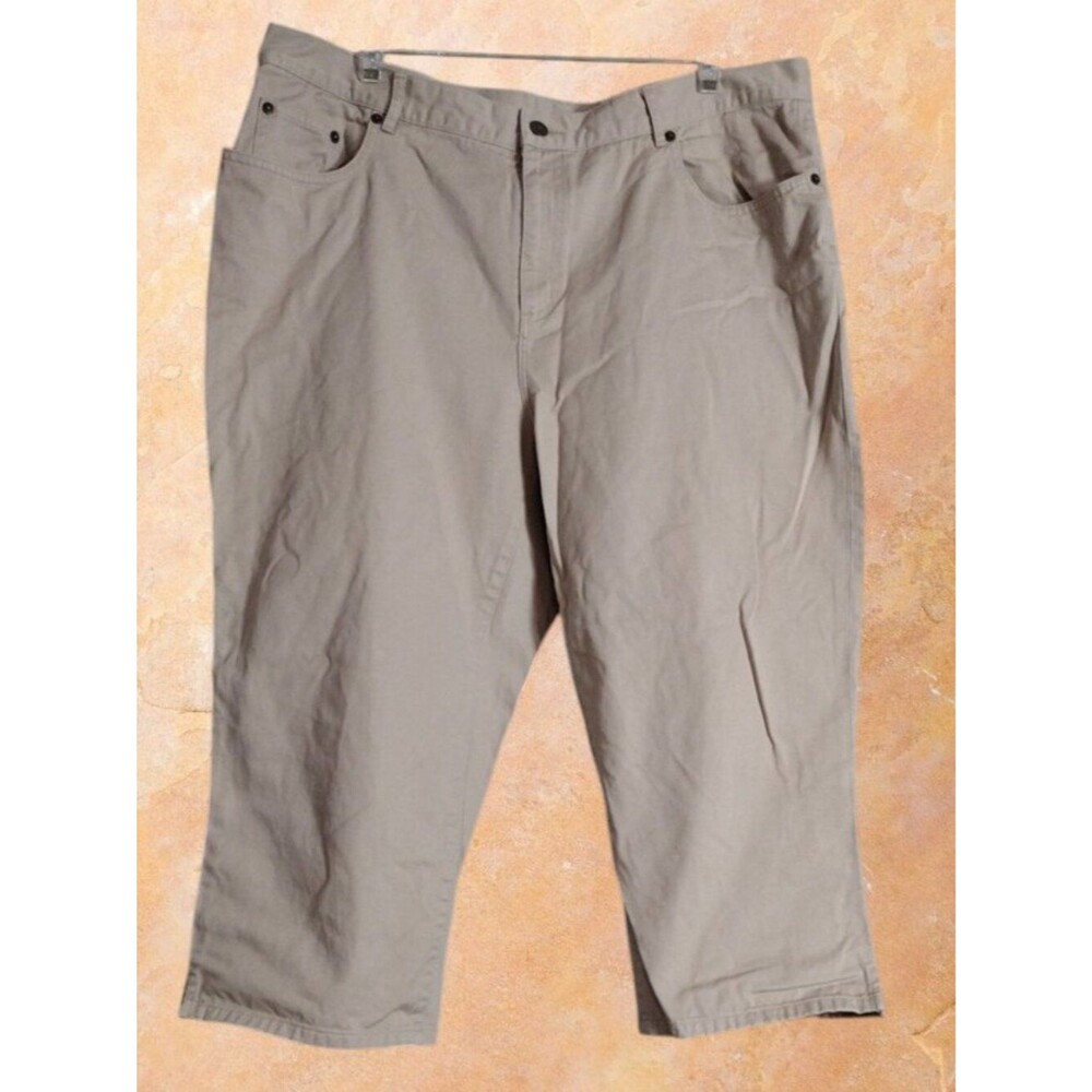 Ralph Lauren Light Beige Women's Cotton Chinos Khakis Cropped Size 16W